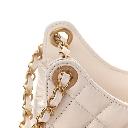 Chanel Shiny Crumpled Calfskin Quilted Small Wavy CC Hobo White 11 of 12