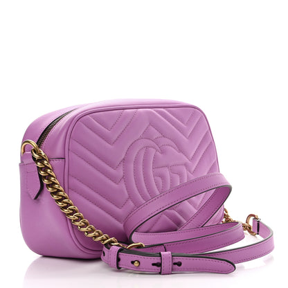 Gucci Calfskin Matelasse Small GG Marmont Chain Shoulder Bag Candy Mousse 3 of 10