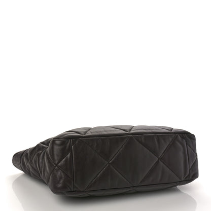 Chanel Lambskin Quilted Chanel 19 East West Shopping Bag Burgundy 4 of 9