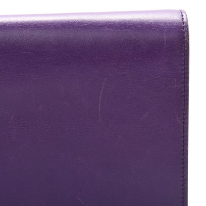 Saint Laurent Textured Calfskin Classic Y Ligne Clutch Purple 11 of 14