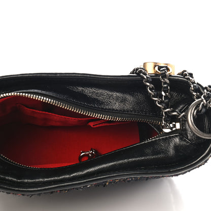 Chanel Tweed Calfskin Small Gabrielle Hobo Black Gold Red Ecru 5 of 9