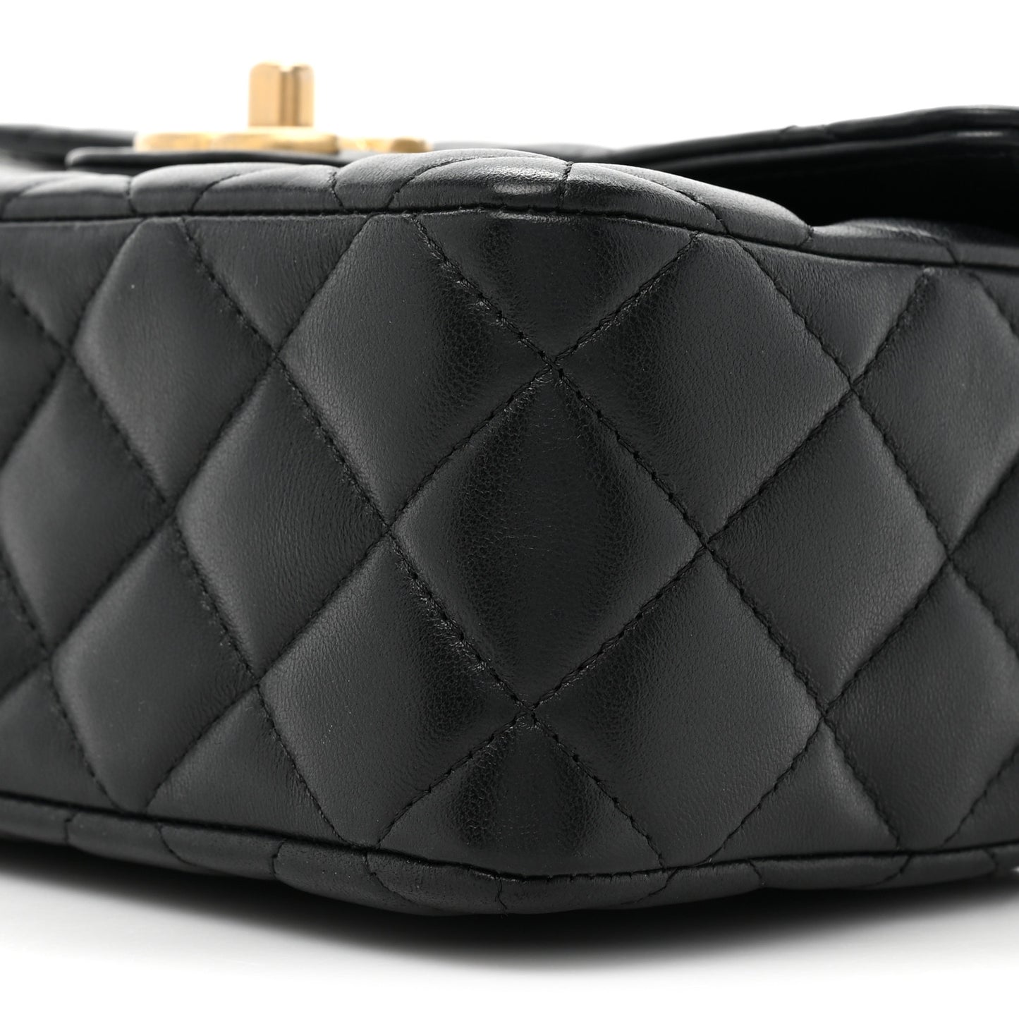 Lambskin Quilted Casino Chips Mini Flap Black