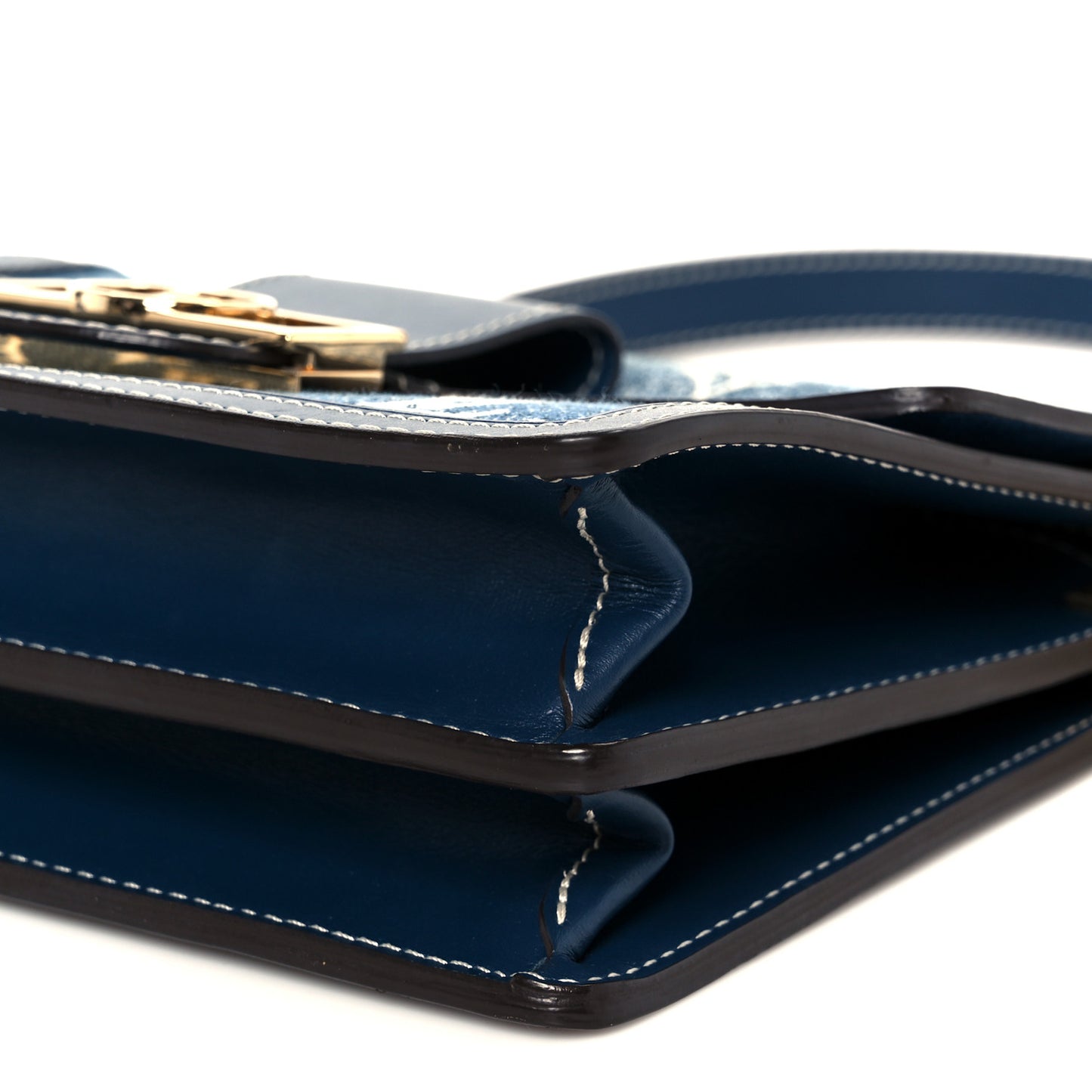Denim Monogram Jacquard Dauphine MM Bleu
