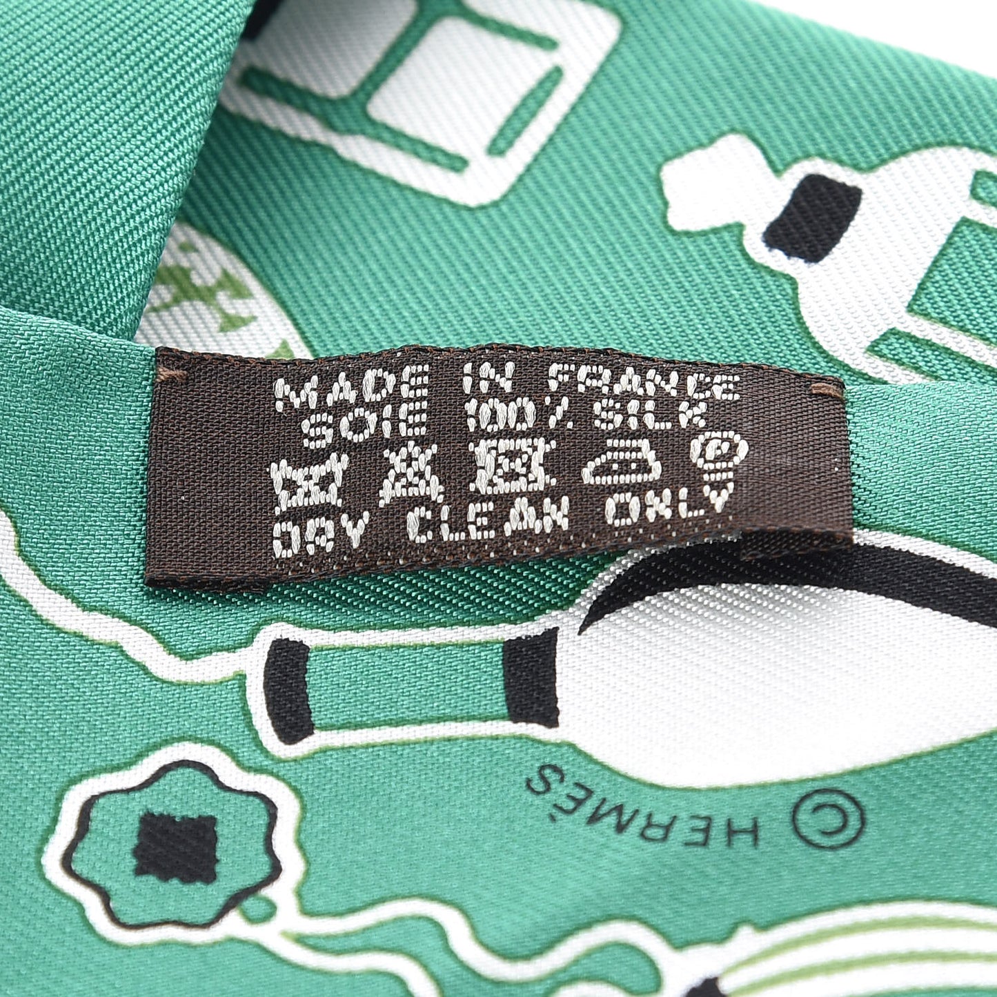 Silk Les Flacons Bandana Twilly Marron Vert Blanc