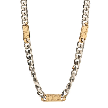 Christian Dior Metal Cannage Chain Link Necklace Gold Silver 1 of 5