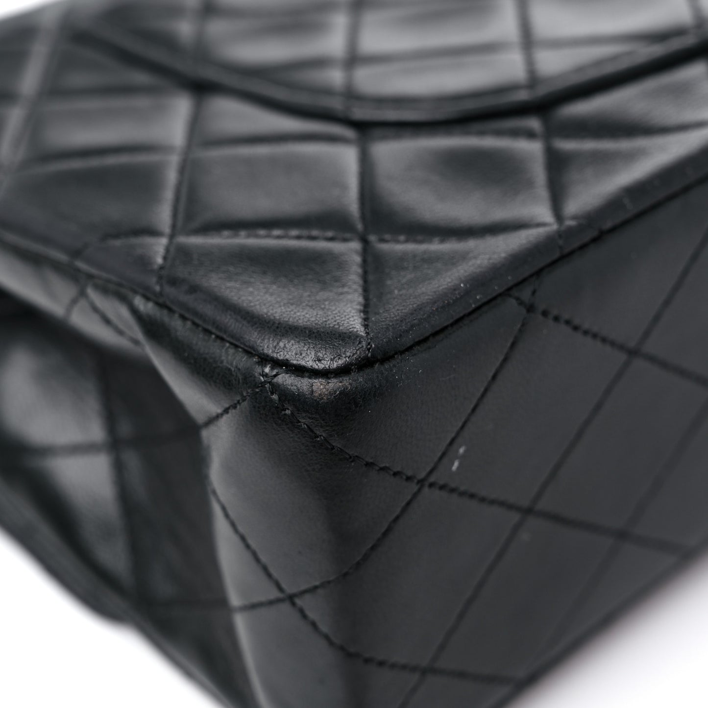 Lambskin Quilted Medium Double Flap Black