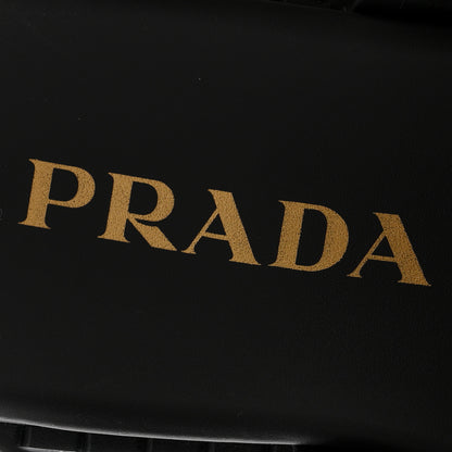 Prada Nappa Metal Triangle Logo Slingback Sandals 40 Black 2 of 16