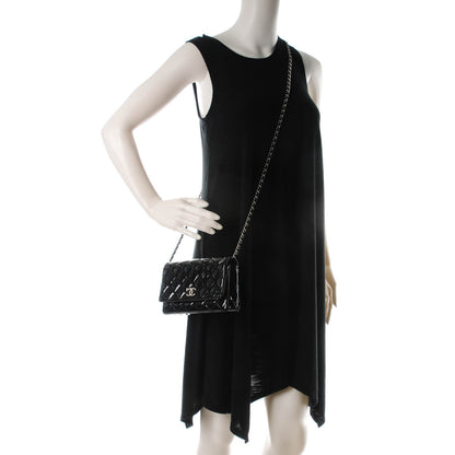 Chanel Patent Quilted Brilliant Wallet On Chain WOC Black 2 of 8
