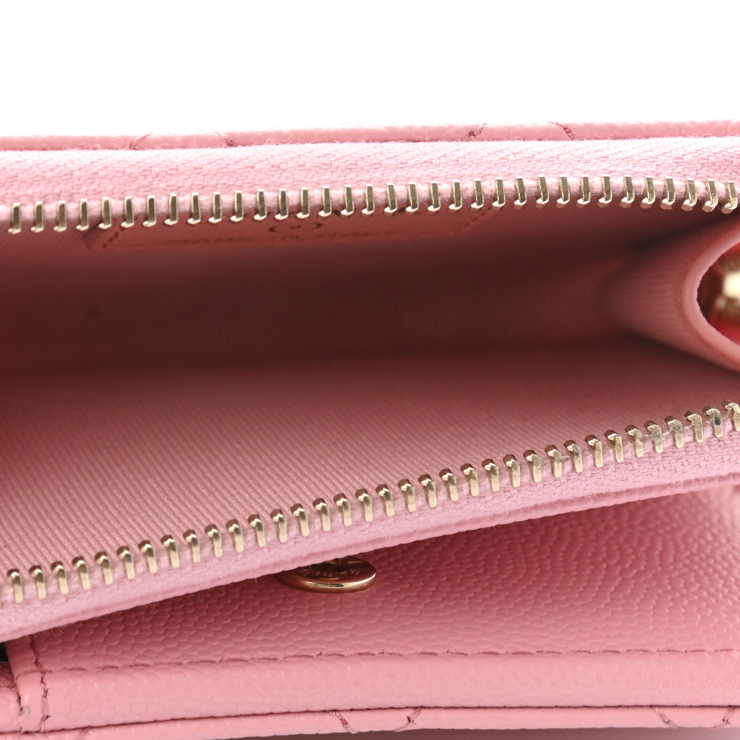 Chanel Caviar Quilted Compact Zipped Wallet Pink 6 of 9