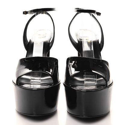 Saint Laurent Patent Jodie 95 Platform Sandals 38 Black 2 of 9