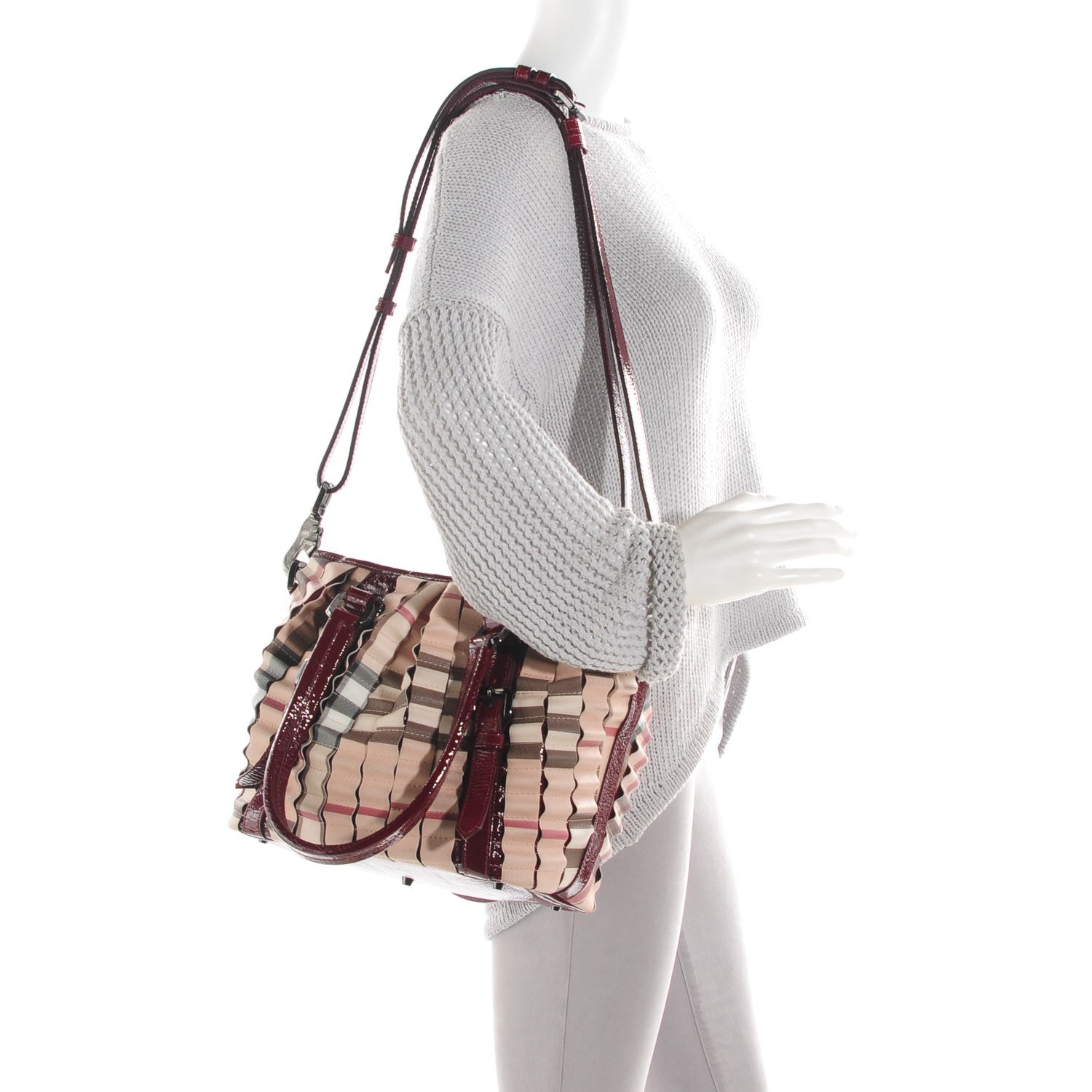 Burberry Nova Check Ruffled Small Lowry Red 2 of 8