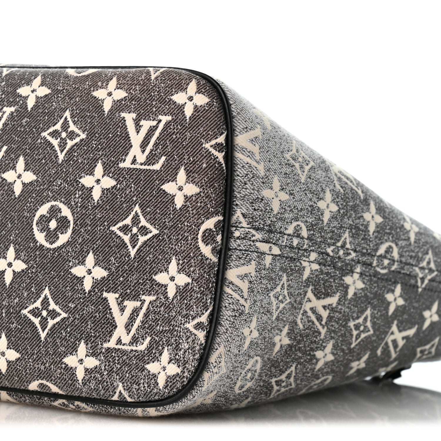 Louis Vuitton Denim Monogram Jacquard Neverfull MM Grey 10 of 10