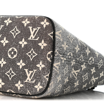 Louis Vuitton Denim Monogram Jacquard Neverfull MM Grey 10 of 10