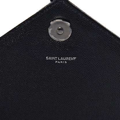 Saint Laurent Grain De Poudre Textured Mixed Matelasse Large Triquilt Monogram Monochrome Satchel Black 6 of 11