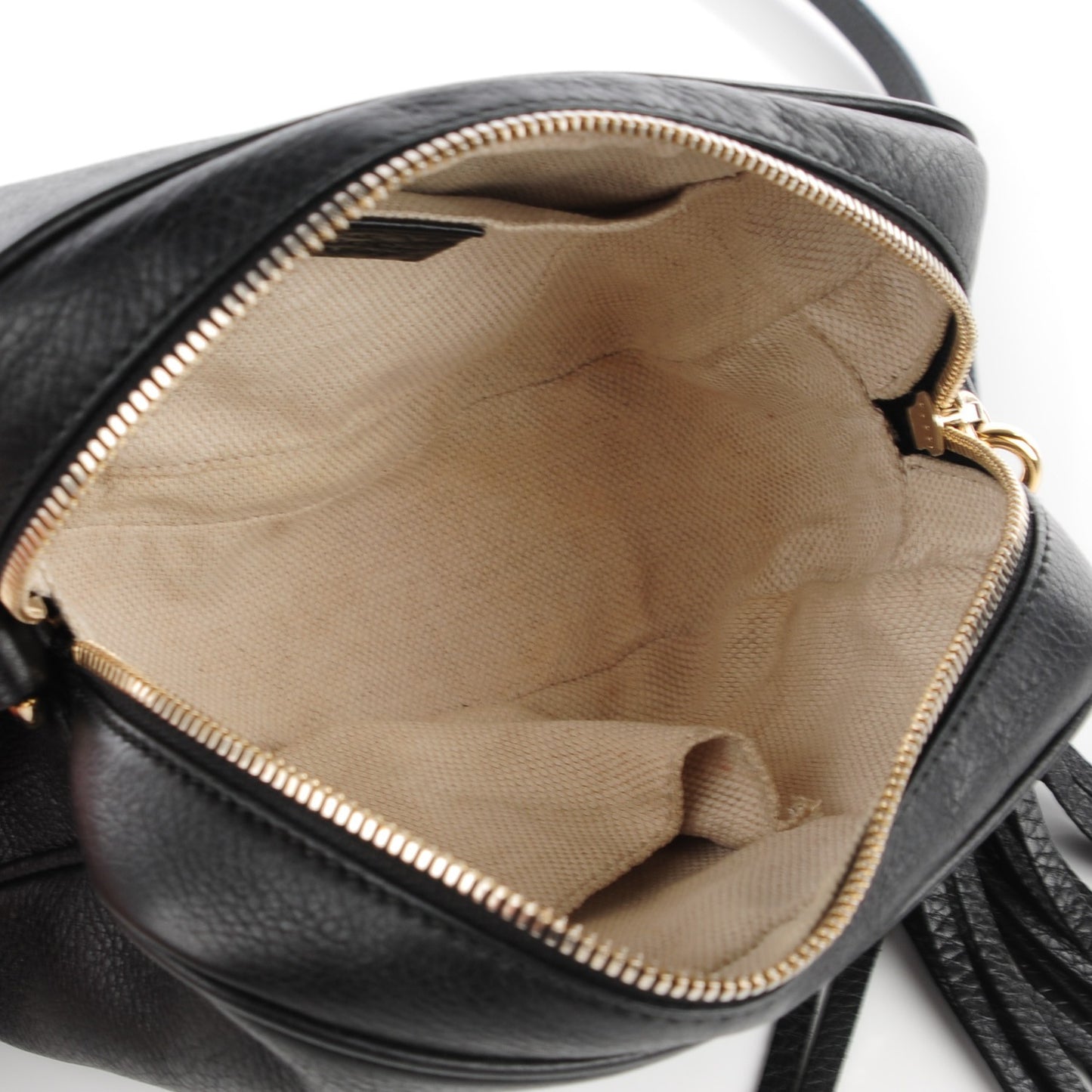 Pebbled Calfskin Small Soho Disco Bag Black