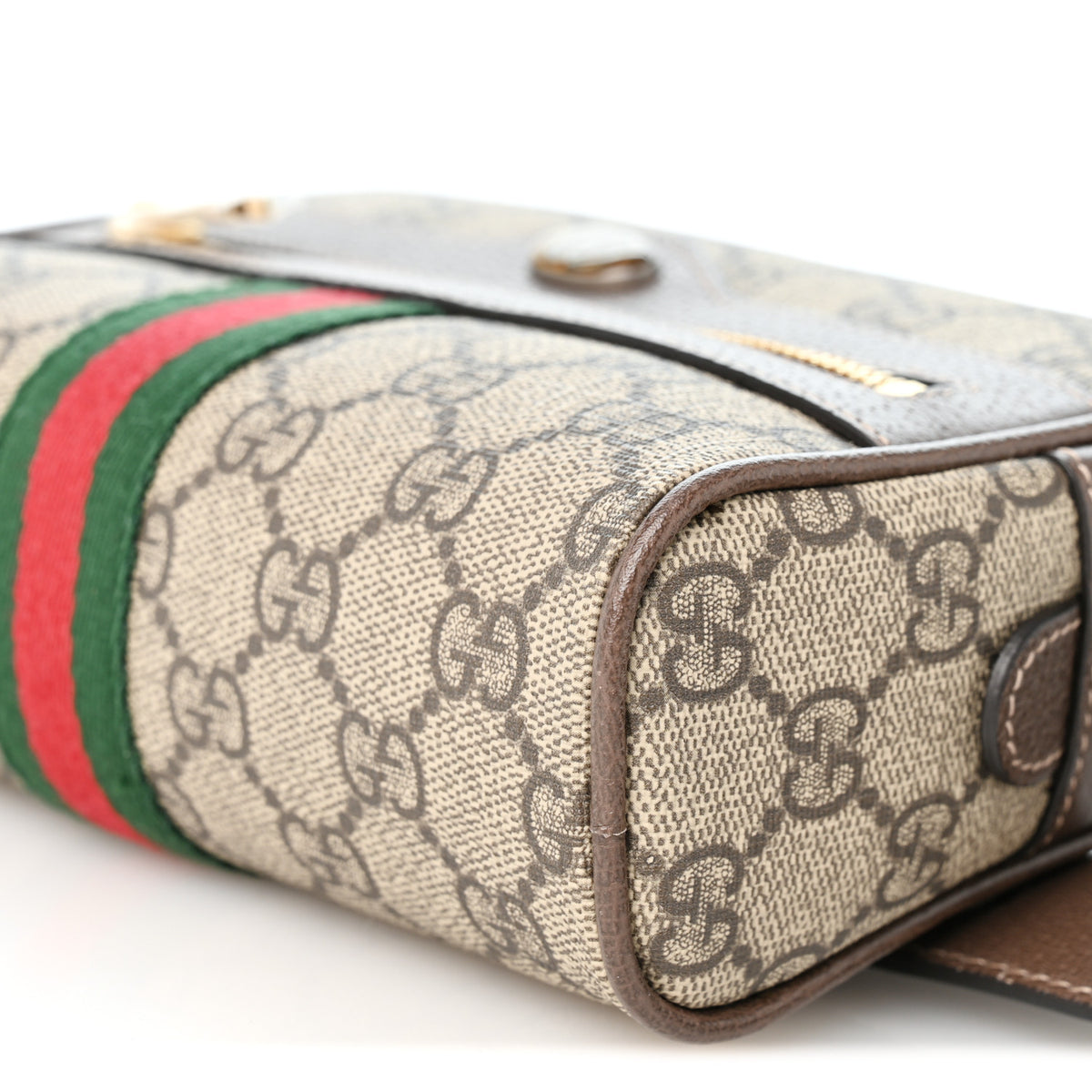 Gucci GG Supreme Monogram Web Small Ophidia Belt Bag 85 34 Dark Brown 9 of 9