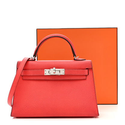 Hermes Epsom Horseshoe Mini Kelly Sellier 20 Rose Texas Bleu Saphir 14 of 14