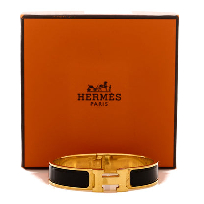 Hermes Enamel Narrow Clic Clac H Bracelet PM Black 5 of 5