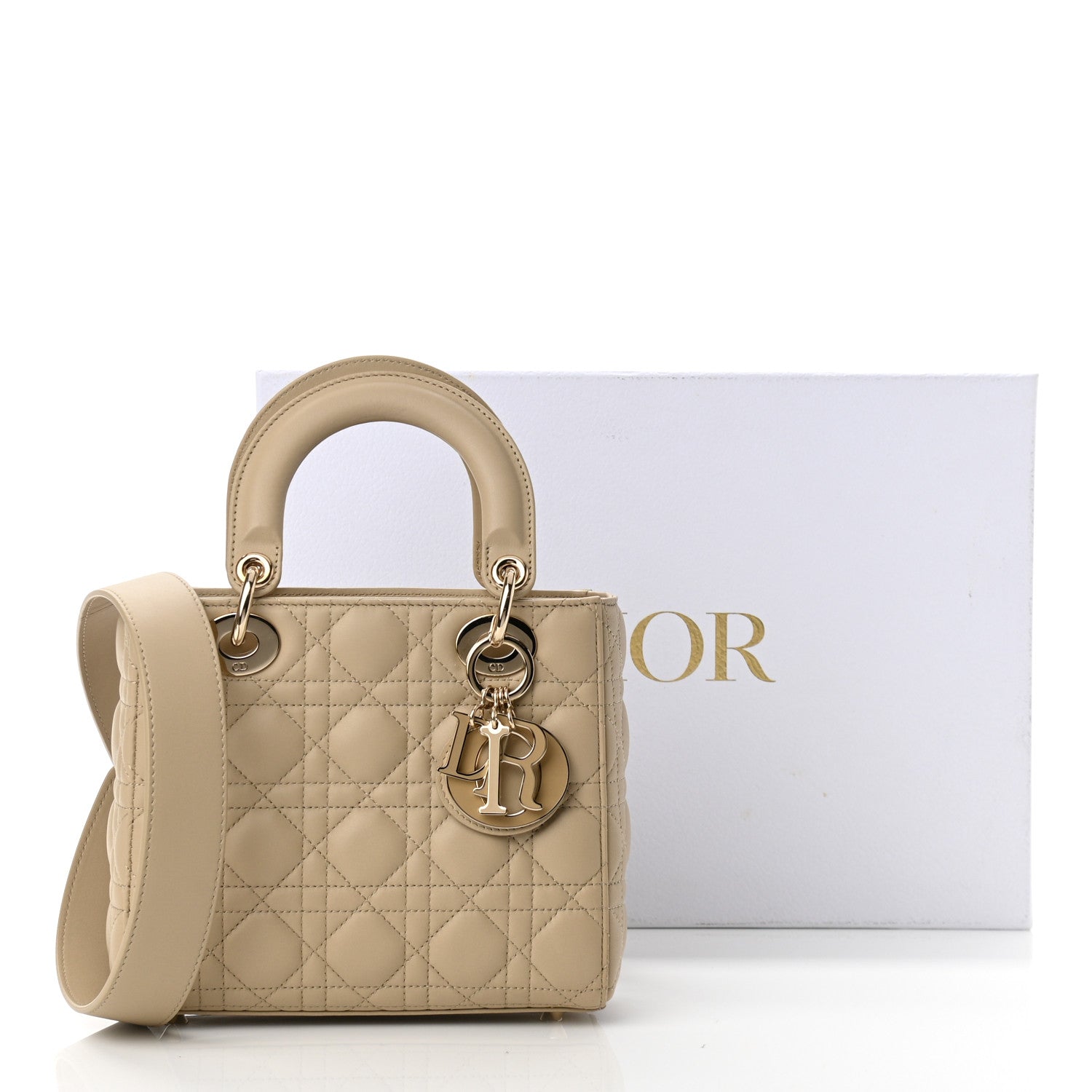 Christian Dior Calfskin Cannage Small My ABCDior Lady Dior Beige 10 of 10