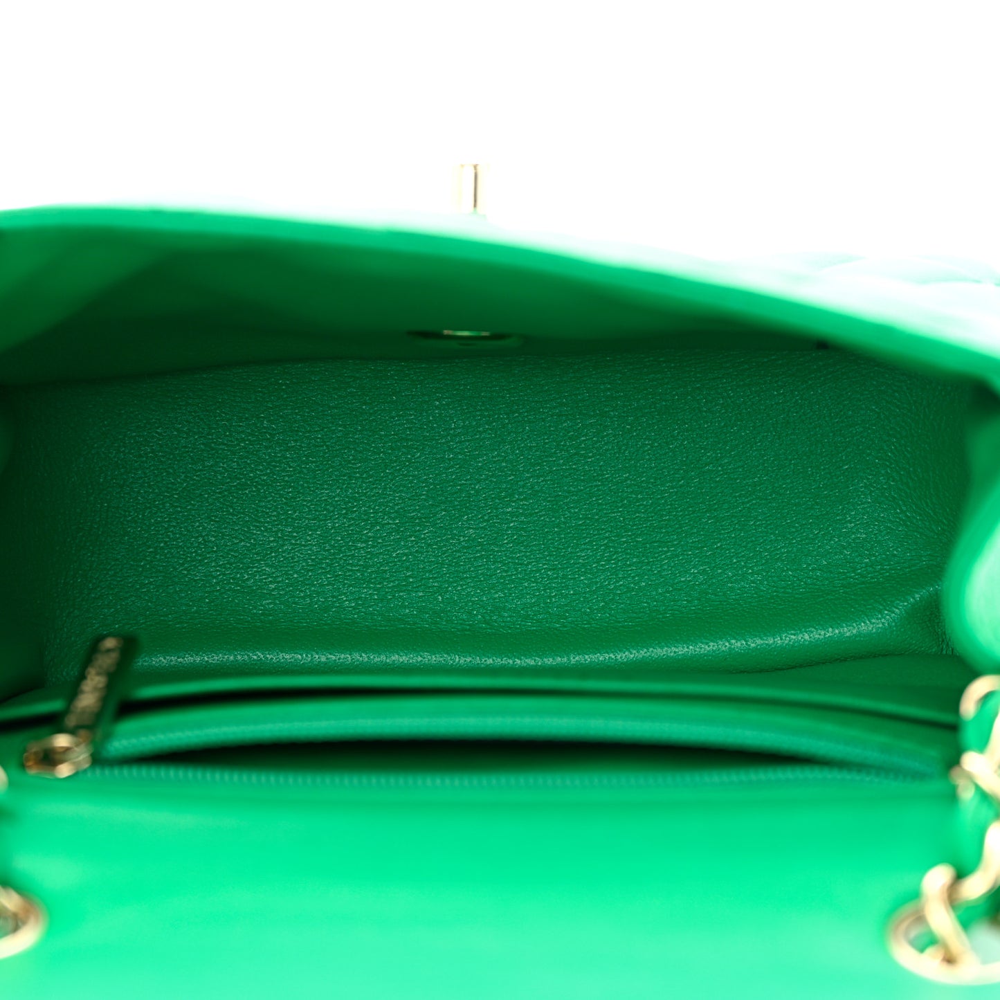 Lambskin Quilted Mini Square Flap Green