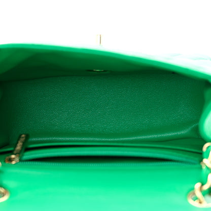 Chanel Lambskin Quilted Mini Square Flap Green 5 of 16