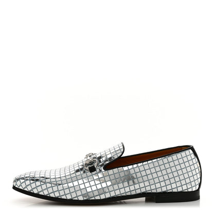 Gucci Crispy Denim Auroville Goat Mens Moccasin Loafers 9 Crispy Light Denim Black 1 of 10