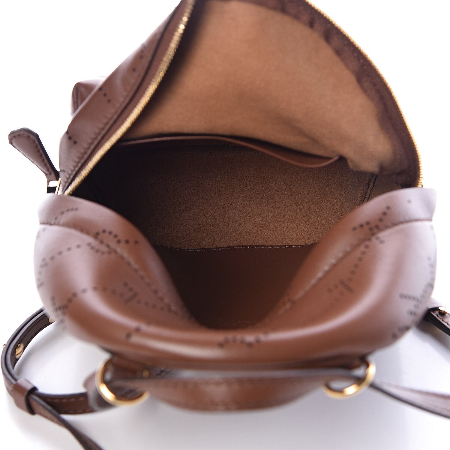 Stella McCartney Eco Alter Nappa Perforated Logo Mini Backpack Brown 5 of 11