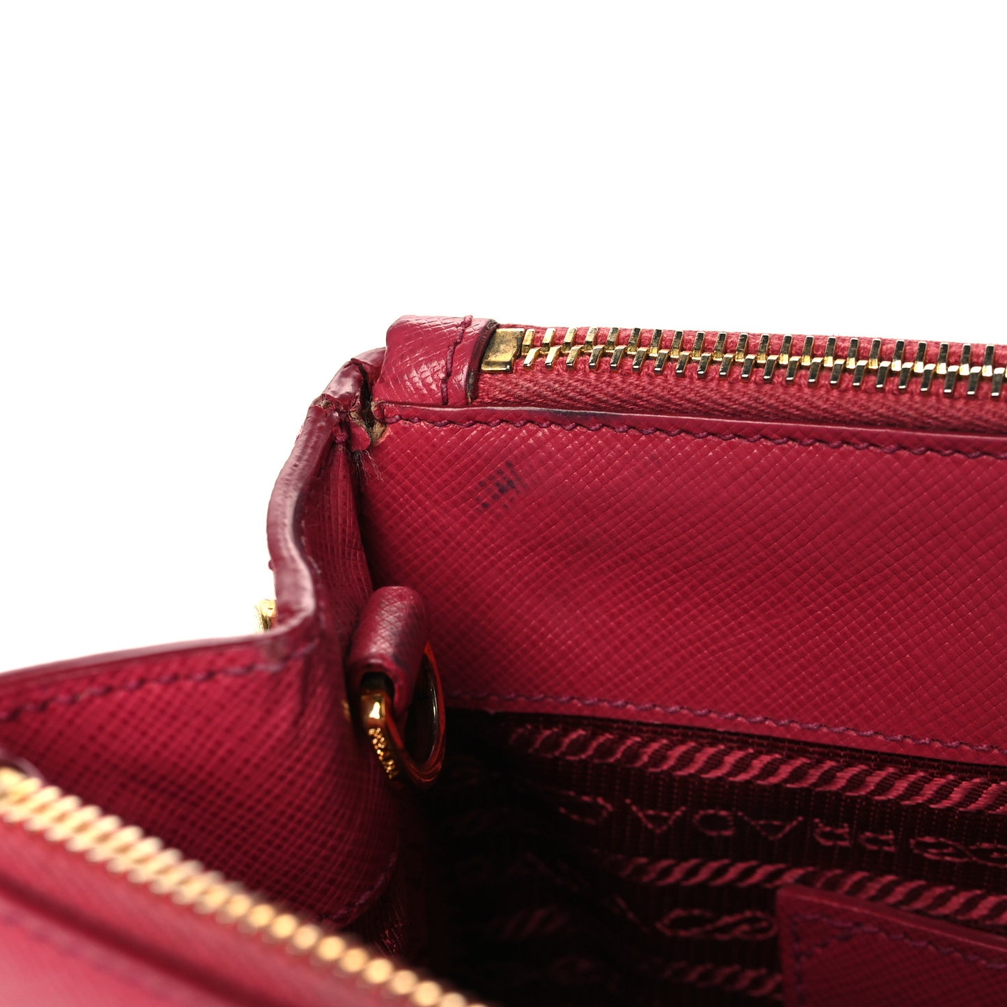 Saffiano Small Galleria Double Zip Tote Fuxia