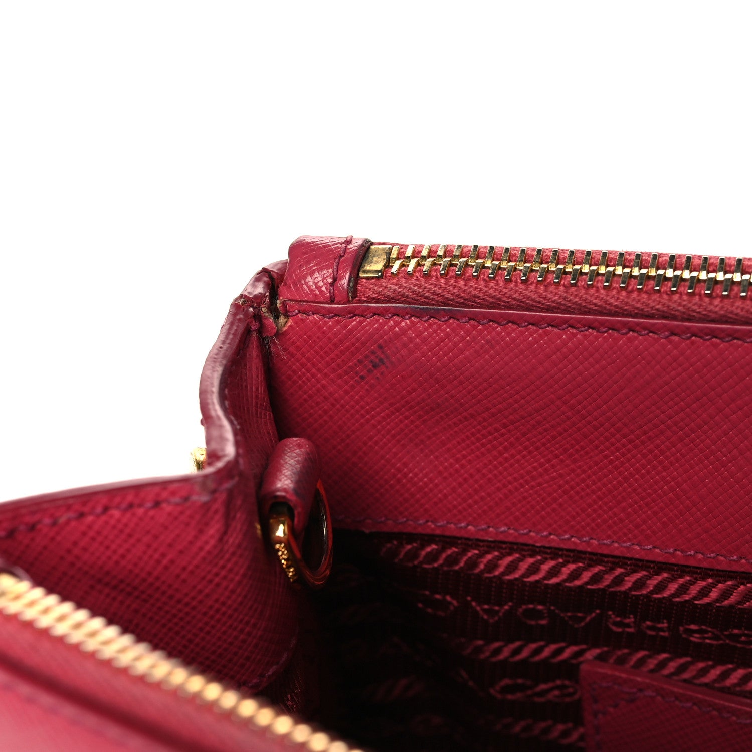 Prada Saffiano Small Galleria Double Zip Tote Fuxia 12 of 12