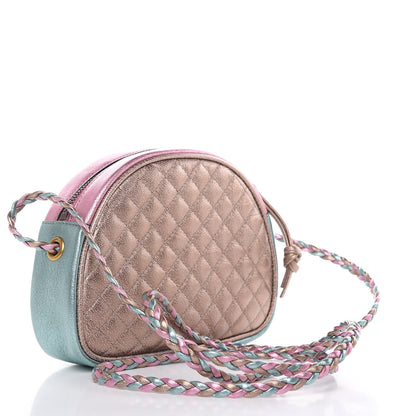 Gucci Laminated Nappa Trapuntata Mini Zumi Dome Shoulder Bag Rosa Lago Rame 3 of 9