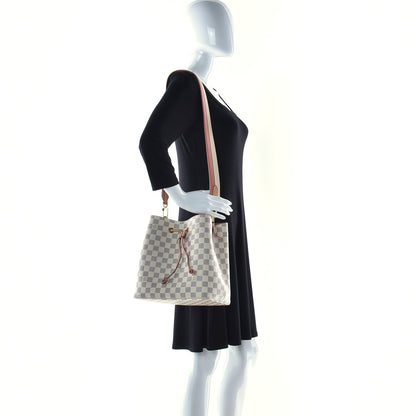 Louis Vuitton Damier Azur Braided Neonoe MM Peach Cream 2 of 11