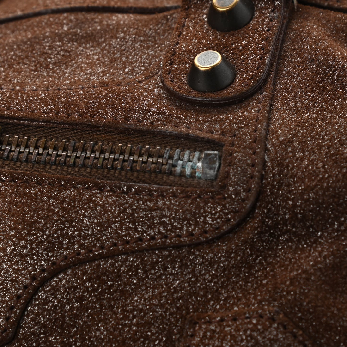 Metallic Craquele Calfskin Classic Hardware First Bronze