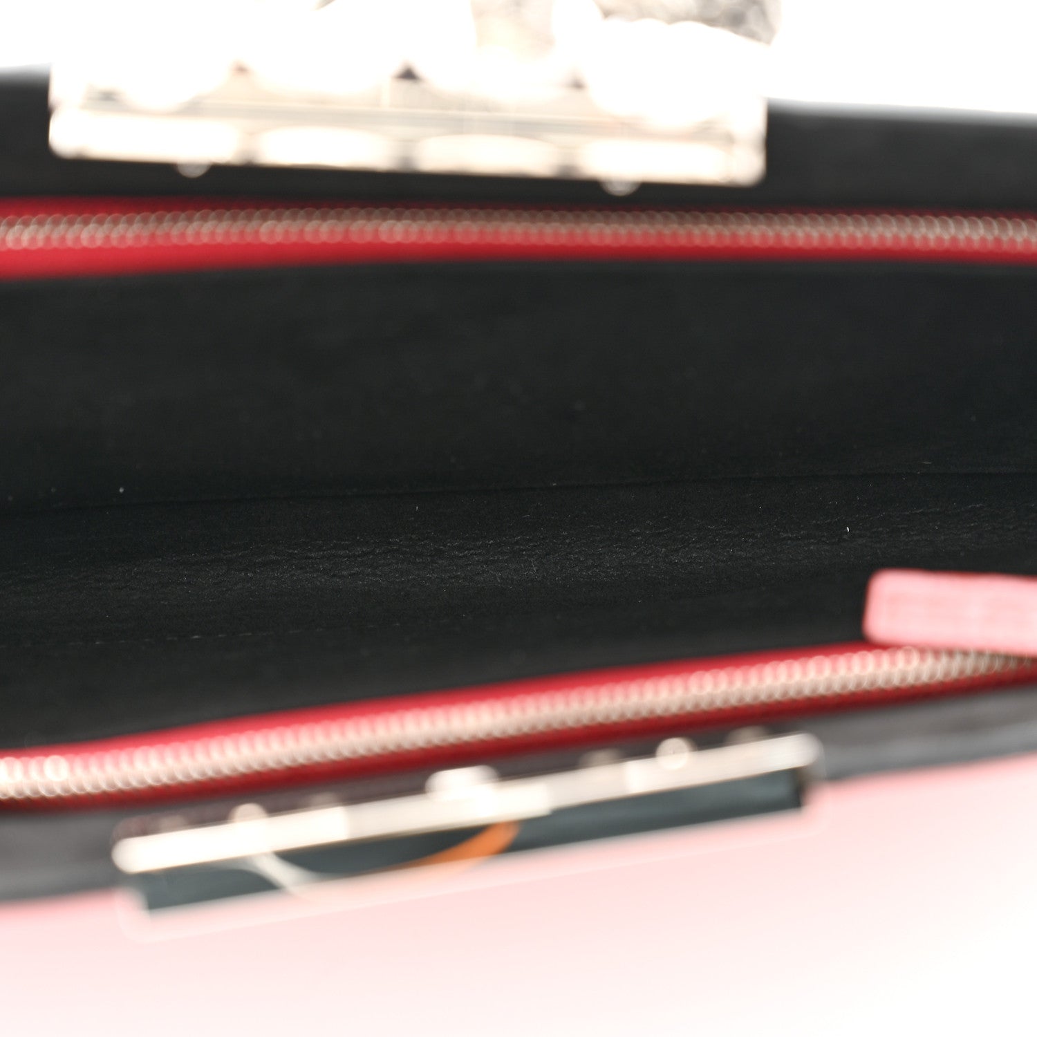 Alexander McQueen Calfskin Crocodile Embossed Knuckle Flat Clutch Coral 5 of 9