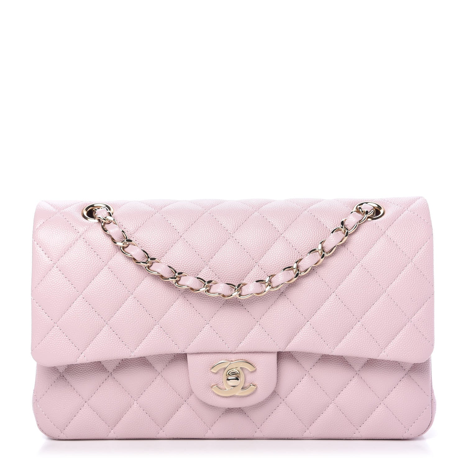 Chanel Caviar Quilted Medium Double Flap Light Pink 1 of 13
