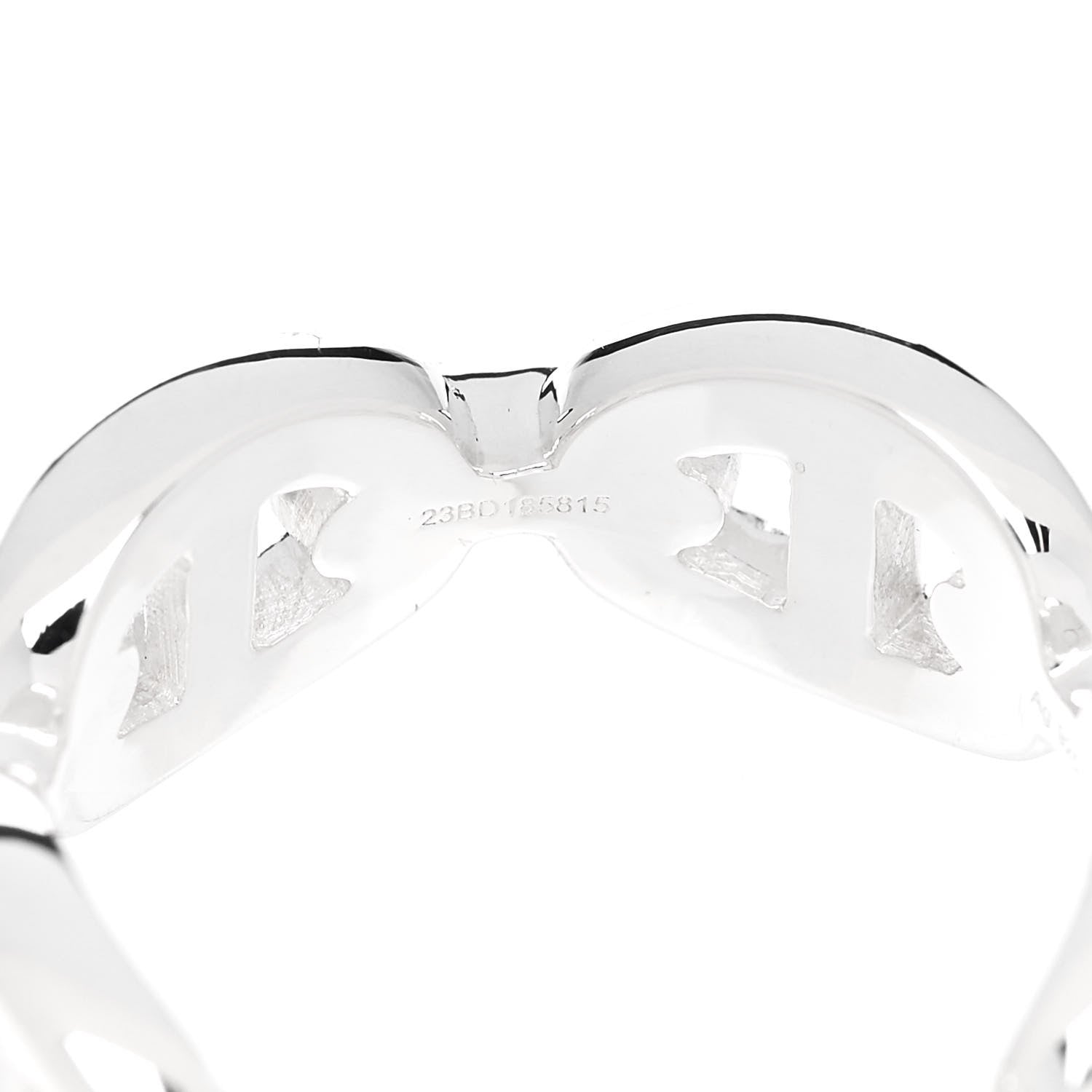 Hermes Sterling Silver PM Chaine d'Ancre Enchainee Band Ring 51 5.75 7 of 9