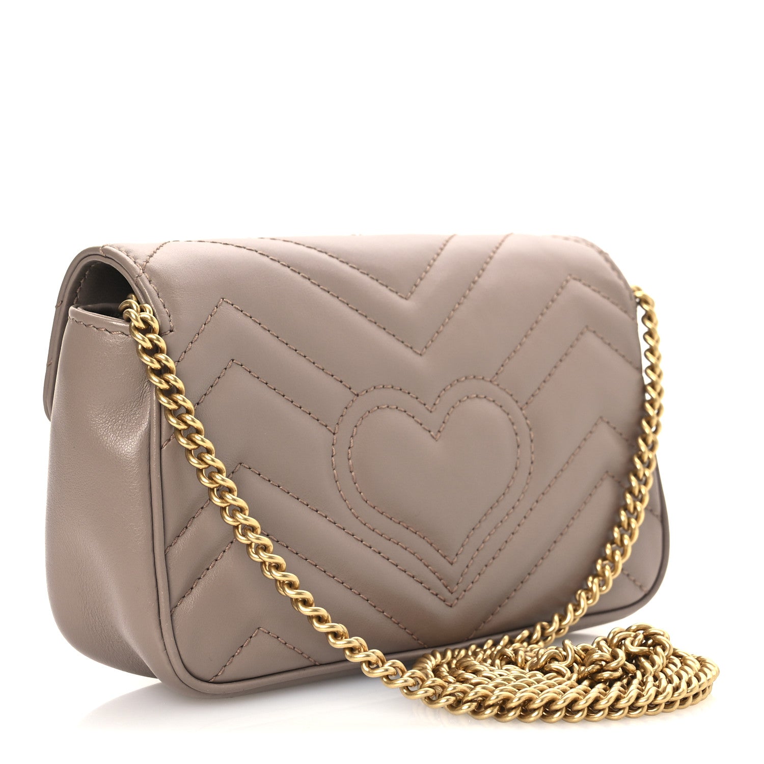 Gucci Calfskin Matelasse Super Mini GG Marmont Shoulder Bag Porcelain Rose 3 of 11