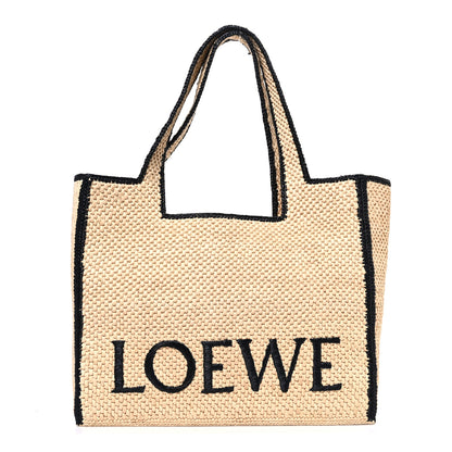 Loewe Raffia Large Paula's Ibiza Logo Tote Natural Tan 1 of 10