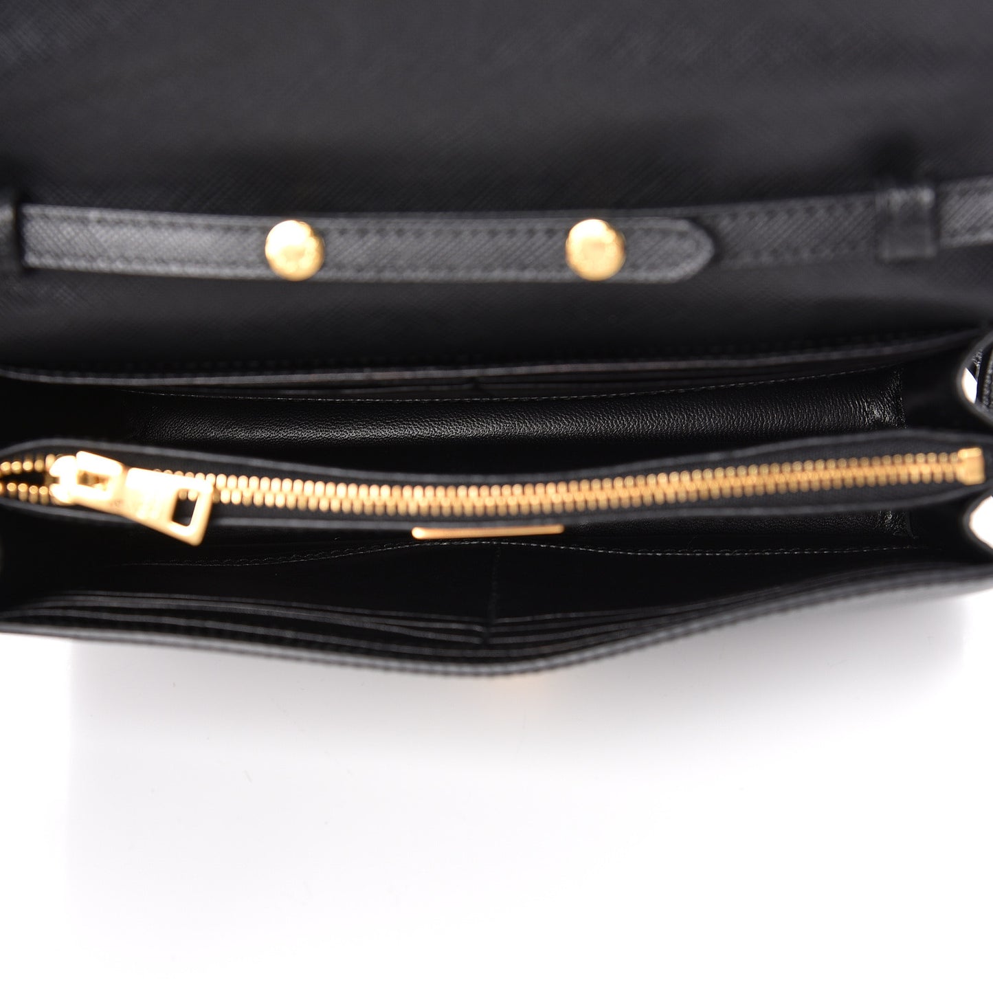 Saffiano Bow Flap Wallet Black