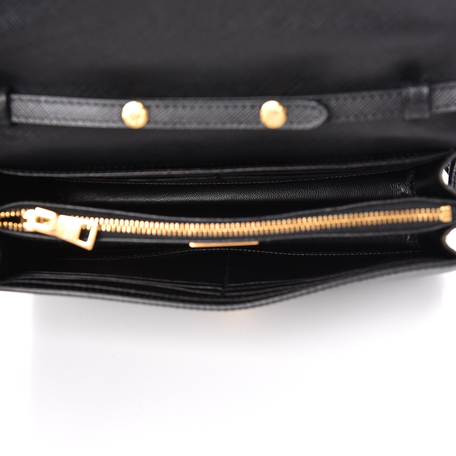Prada Saffiano Bow Flap Wallet Black 5 of 9