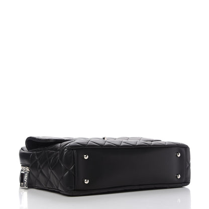 Chanel Lambskin Quilted Bowler Flap Shoulder Bag Black 4 of 14