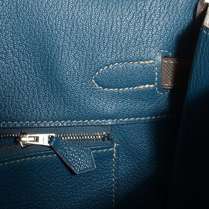 Hermes Epsom Candy Birkin 35 Etain Bleu Thalassa 23 of 23