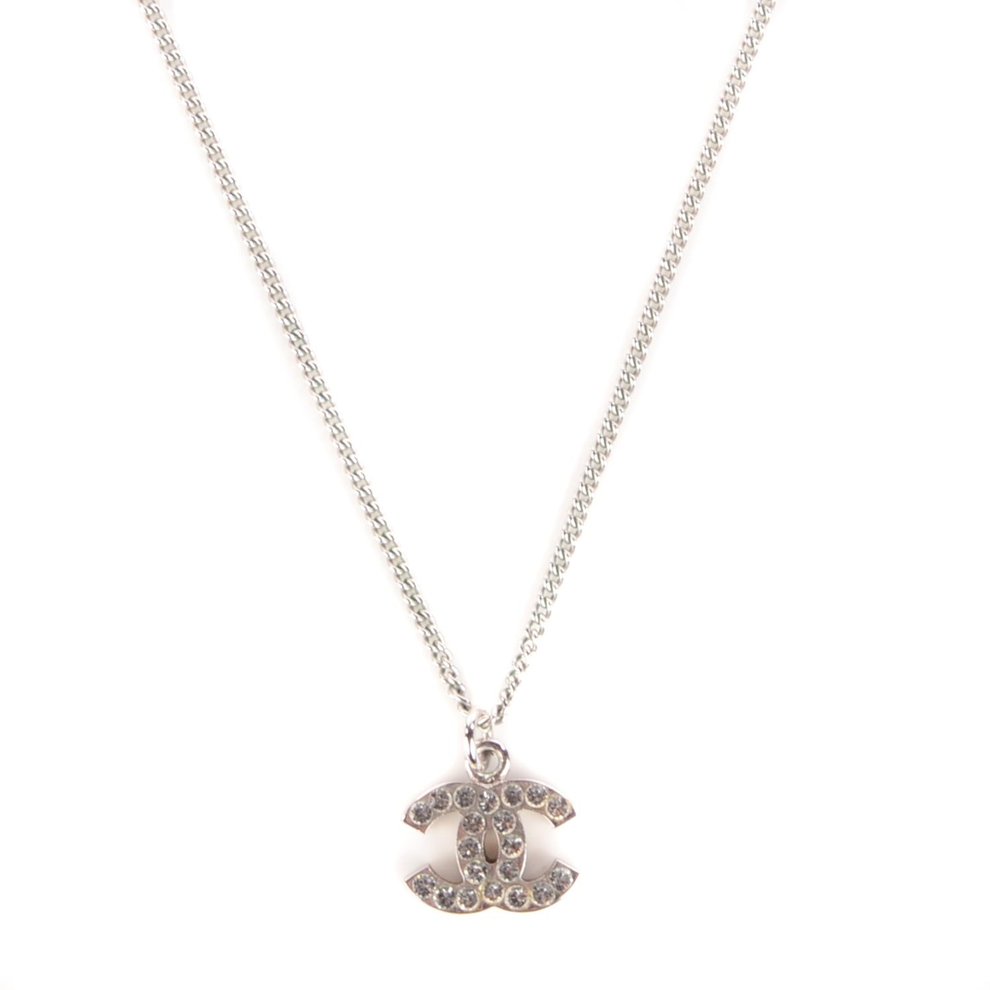 Crystal Timeless CC Necklace Silver
