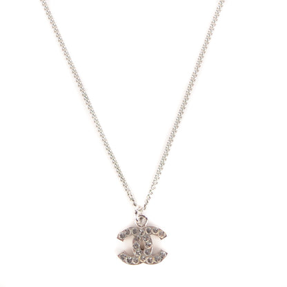 Chanel Crystal Timeless CC Necklace Silver 1 of 7