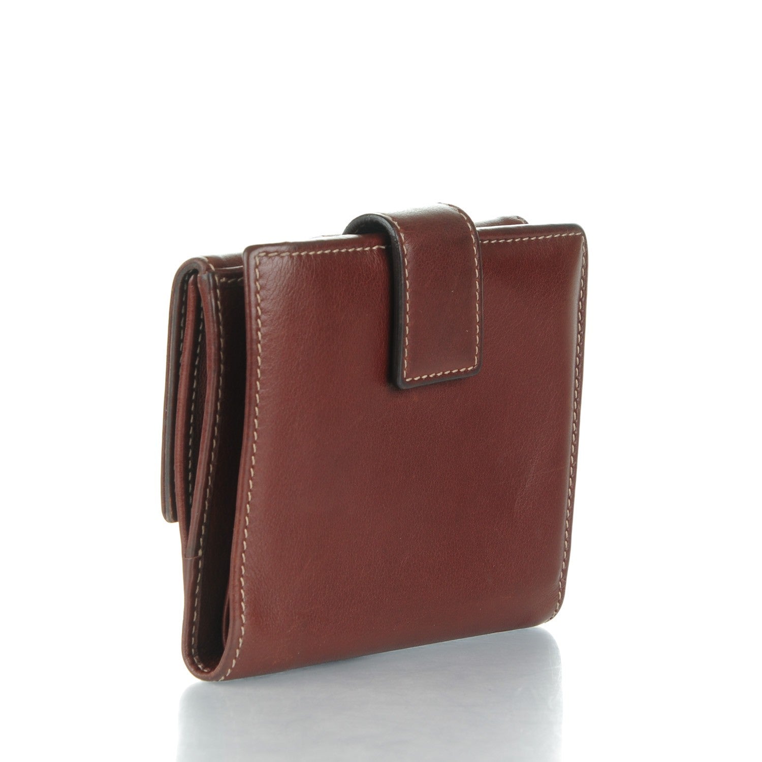 Gucci Calfskin Bamboo D Ring Compact Wallet Brown 3 of 8