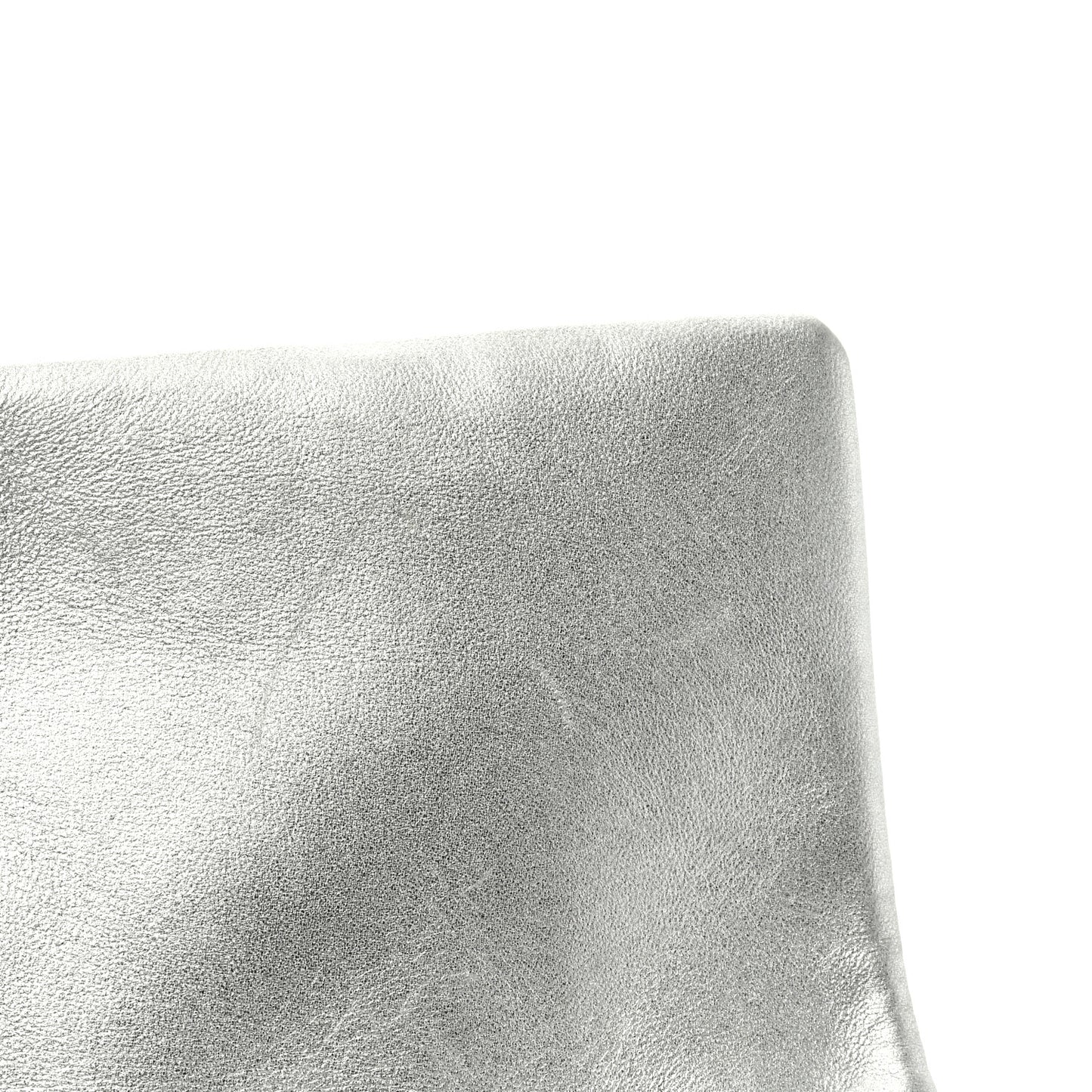 Metallic Lambskin Quilted Maxi Single Flap Silver