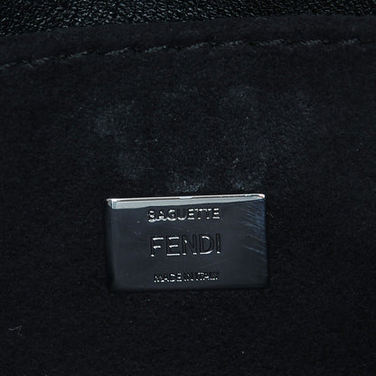 Fendi Shiny Nappa Rabbit Fur Crystal Flowerland Micro Buggie Baguette Black Mojito Multicolor 7 of 7
