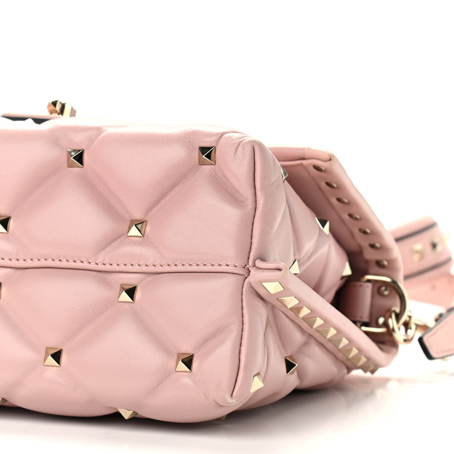 Nappa Medium Candystud Top Handle Bag Poudre