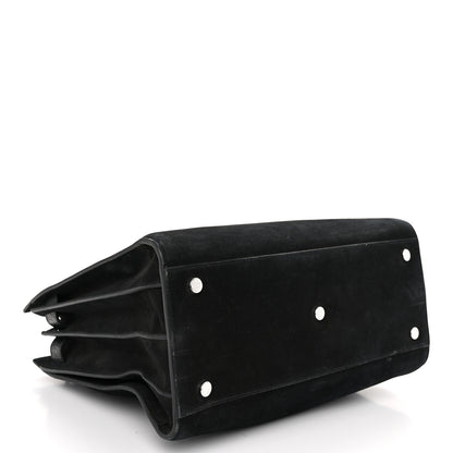 Saint Laurent Suede Crocodile Embossed Small Sac De Jour Black 4 of 11