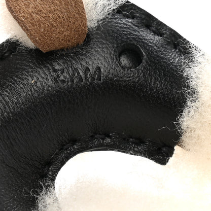 Hermes Milo Lambskin Shearling Budy Charm Black 4 of 5