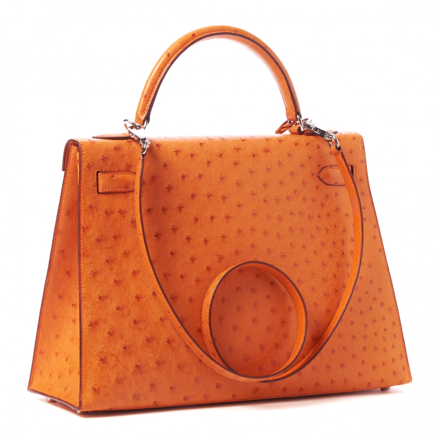 Ostrich Kelly Sellier 32 Orange
